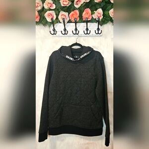 Marc Ecko Rare Classic Charcoal Heather Quilted Pullover Hoodie